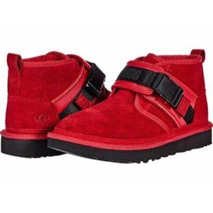 UGG Neumel Belted Red Suede Black Buckle‎ Strap Mens Boots 1112570 Size 11